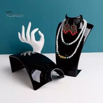 Подставка для ювелирных изделий, манекен для выставки ожерелий, стойка для ювелирных изделий, цепочка для демонстрации ручных моделей, реквизит для демонстрации серег, модель для портрета, держатель для шеи белый