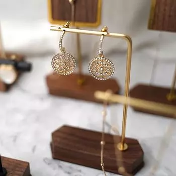 Подставка для ювелирных изделий, ожерелье, серьги, ювелирные изделия, медь, дерево, реквизит для демонстрации ювелирных изделий, стенд для съемки ювелирных изделий, витрины