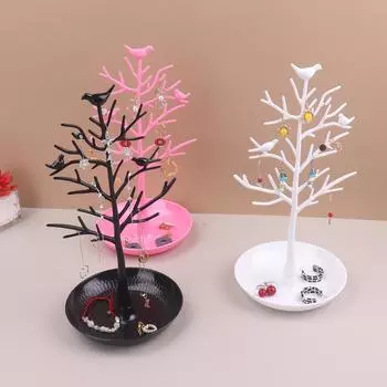 Подставка для ювелирных изделий, поднос, стеллажи для хранения деревьев, серьги, ожерелья, кольца, шкатулки для драгоценностей, чехол для настольного органайзера, держатель, декор для макияжа белый