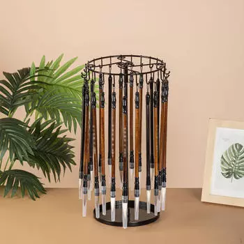 Подставка для ювелирных изделий с 23 крючками, вращающийся железный держатель для хранения подвесок, гостиная, дом чёрный