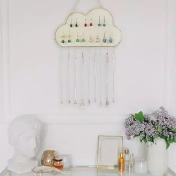 Подставка для ювелирных изделий с металлической цепью и крючком в форме сетки