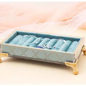 Подставка для ювелирных изделий в европейском стиле, чехол для хранения колец, домашнее украшение 20x10cm синий