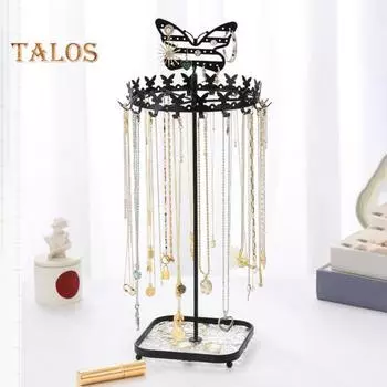 Подставка для ювелирных изделий в форме бабочки, держатель для ожерелий, съемная устойчивая основа, украшение для дома, органайзер для сережек, магазин, витрина для ювелирных изделий золотистый