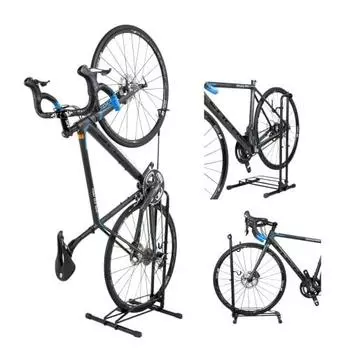 Подставка для велосипеда GORIX, вертикальная, горизонтальная и Г-образная, может быть установлена в 3 типах, Подставка для шоссейного велосипеда, для технического обслуживания GX-013D PRO (черный)