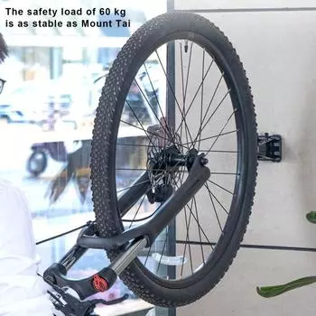 Подставка для велосипедной стойки с расширительными винтами Прочная несущая способность Не легко деформируется для хранения Вертикальное крепление для велосипеда Регулируемое настенное крепление Вешалка для велосипеда чёрный