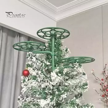 Подставка для верхушки рождественской елки, зеленый подсвечник, верхушка для елки, подставка для свечей, регулируемая основа для верхушки елки для внутреннего декора A