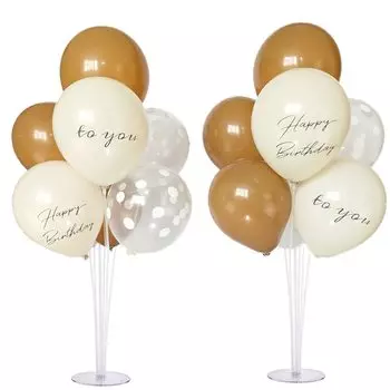 Подставка для воздушных шаров Набор воздушных шаров Украшение на день рождения Украшение на день рождения Тусклый цветной шарик Белый Розовый Синий Золотой 1 год Половина дня рождения Первый