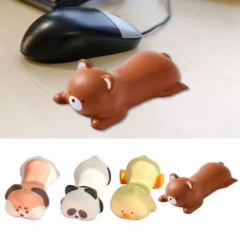 Подставка для запястья из пены с эффектом памяти Эргономичная подставка для запястья с милым мультяшным животным, медленный отскок, облегчение боли, нескользящая компьютерная мышь, клавиатура, подставка для поддержки запястья, аксессуары для ПК 1