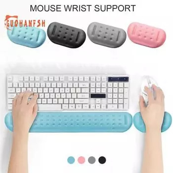 Подставка для запястья мыши Эргономичная супермягкая подставка для массажа из пены с эффектом памяти, медленный отскок, облегчение боли, силиконовая подставка для поддержки запястья компьютерной мыши, аксессуары для ПК серый