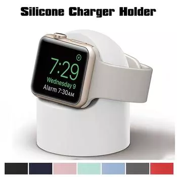 Подставка для зарядки Apple Watch Ultra 2/1 Series 9 8 7 6 5 4 3 2 1 SE Прочный силиконовый держатель для iWatch 49 мм 38 мм 42 мм 44 мм 40 мм 41 мм 45 мм 1 розовый