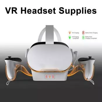 Подставка для зарядки гарнитуры VR с сенсорным управлением, быстрая зарядка, широкая совместимость, держатель контроллера для зарядной док-станции Meta Quest 3s/Quest3/Quest2 белый