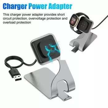 Подставка для зарядки смарт-часов с устойчивой базой, защита от короткого замыкания и перенапряжения серебряный