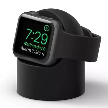 Подставка для зарядного устройства для Apple Watch Series 9 8 7 6 5 SE 3 Ultra 1 2 Зарядная док-станция Силиконовый кронштейн Держатель кабеля для зарядки Iwatch белый