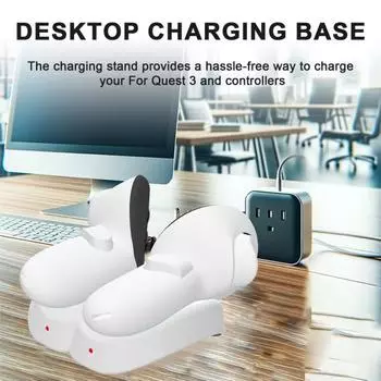 Подставка для зарядной станции игрового контроллера со световым индикатором, защита от перезарядки, держатель дисплея, зарядная база для Meta Quest 3 A