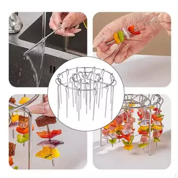 Подставка для жарки на вертеле Air Fryer с 24 решетками для готовки, легко моется