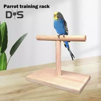 Подставка для жердочки для птиц, игровая подставка для тренировок и упражнений для попугаев, настольная деревянная жердочка для попугаев, волнистых попугаев, неразлучников цвет старого дерева