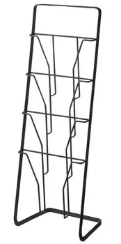 Подставка для журналов Yamazaki Jitsugyo, 4 яруса, черная, Ш25 x Г18 x В71 см, стойка для журналов Tower 6513, прибл. чёрный