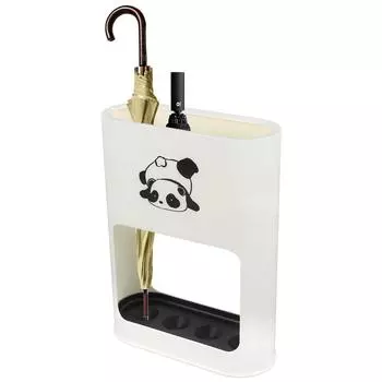 Подставка для зонта со съемным поддоном для сбора капель. Нескользящая стойка для хранения зонтов. Стильное место для хранения в помещении в углу у входа. чёрный