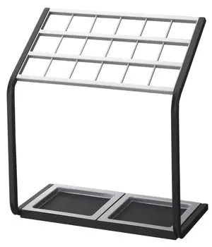 Подставка для зонта Yamazaki Jitsugyo, черная, Ш45 x Г24 x В50 см 6295 (Ямадзаки) приблизительно. США-МВ серебряный