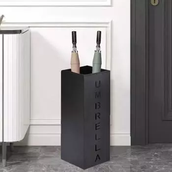 Подставка для зонтов Сверхмощный металлический отдельностоящий современный домашний офис Прихожая Складной длинный держатель для зонтов Стойка-органайзер для сбора дождя чёрный