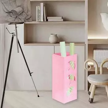 Подставка для зонтов Сверхмощный металлический отдельностоящий современный домашний офис Прихожая Складной длинный держатель для зонтов Стойка-органайзер для сбора дождя чёрный