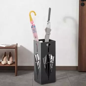 Подставка для зонтов Yousheng Metal, стойка для хранения, большая вместимость, полая конструкция, нержавеющая сталь, для использования в помещении и на открытом воздухе, маленький и большой держатель для зонтов белый