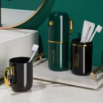 Подставка для зубной щетки, набор стаканов для ополаскивателя полости рта, удобная дорожная коробка для зубных щеток, подставка для хранения зубной пасты, чехол для мытья белый