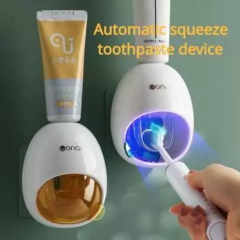 Подставка для зубных щеток, без перфоратора, настенная нашивка, бытовая ванная комната, универсальная зубная паста, гаджет, чашка для полоскания рта синий