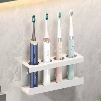 Подставка для зубных щеток Декор для ванной комнаты Настенные органайзеры для хранения зубных щеток Вешалка для зубных щеток Аксессуары для ванной комнаты Прямая поставка Double чёрный