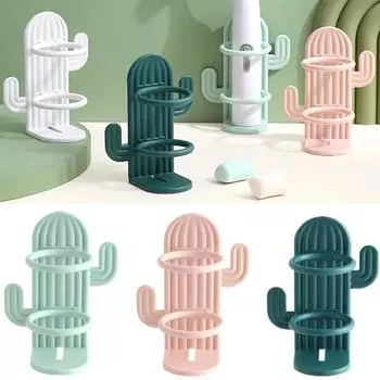Подставка для зубных щеток кактуса, стеллаж для хранения, 1 упаковка, полка для зубных щеток кактуса, подвесной органайзер для ванной комнаты, зеркало, держатель зубной пасты, подставка для зубной щетки, держатель белый
