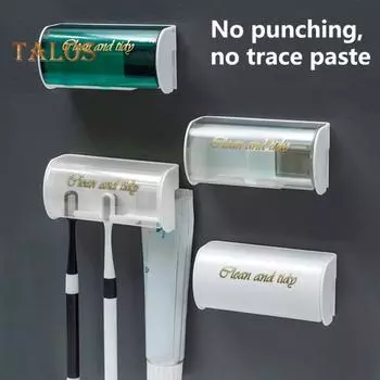 Подставка для зубных щеток Вентиляционно-дренажный пластиковый многофункциональный стакан для мытья Подвесная стойка для зубных щеток Хозяйственные принадлежности серый