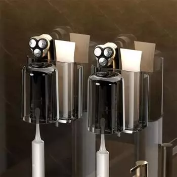 Подставка для зубных щеток Yousheng для ванной комнаты, прозрачная конструкция, простая установка, настенная прозрачная стойка для зубной пасты чистый