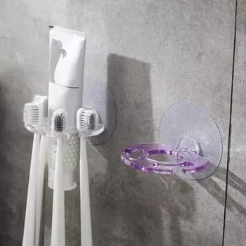 Подставка для зубных щеток Yousheng, настенная установка без перфорации PS, прочный несущий держатель для зубных щеток, товары для дома
