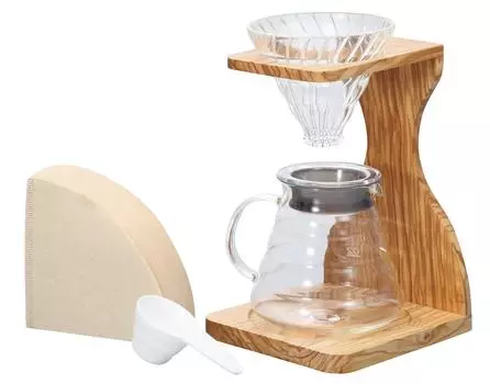 Подставка HARIO V60 из оливкового дерева на 1–4 чашки VSS-1206-OV