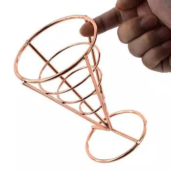 Подставка из нержавеющей стали для картофеля фри, рыбы, чипсов и закусок, конусная корзина, держатель для жареного картофеля с соусом, кухонные принадлежности для вечеринок