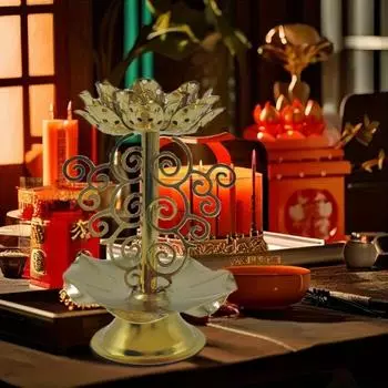 Подставка Lotus Gold Diwali Diya Lamp Индийская подставка Латунные лампы Масляные цветочные декоративные держатели Чайные свечи Хрустальные канделябры Использование светильников