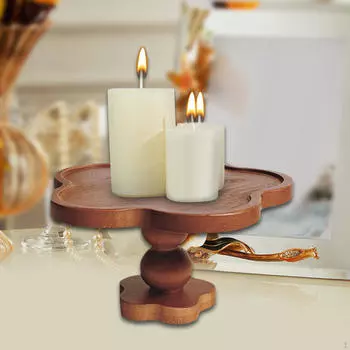 Подставка на пьедестале с высокими ножками, поднос для торта в ванную комнату, деревянный поднос 17,5 см x 9 см 17.5cmx9cm