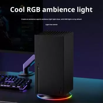 Подставка-охлаждающая подставка с RGB-подсветкой, высокая устойчивость, нескользящая конструкция, игровая консоль, вертикальная охлаждающая док-станция с USB-портом чёрный