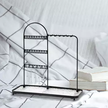 Подставка-органайзер для ювелирных изделий для женщин и девочек, кольца, серьги, браслет, ожерелье, туалетный столик золотой