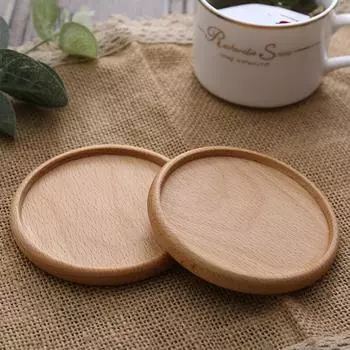 Подставка под чашку из натурального бука, деревянная подставка для напитков, круглая квадратная термостойкая подставка