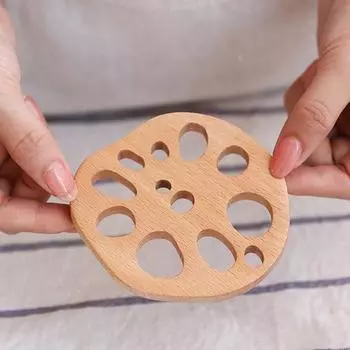 Подставка под чашку из полого корня лотоса из бука, подставка под чашку для чая в стиле кунг-фу, изоляционная подставка для кружки, подставка под чашку, не допускающая ожогов, деревянный коврик, украшение стола