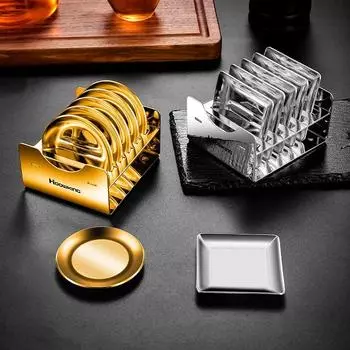 Подставка под чашку кунг-фу, модная, универсальная, бытовая, теплоизоляционная, набор, основной цвет, золотой, китайский коврик stainless steel серебряный