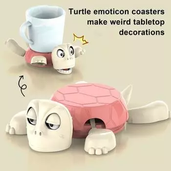 Подставка под черепаху 3D-печатная подставка под черепаху с открытым глазом, забавные подставки под напитки с выражением лица, декоративный коврик для стола, подарки для любителей черепах бежевый