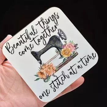 Подставка под деревянную чашку Yousheng, тематическая шитье, изоляционная подкладка для чайной чашки, винтажная печатная подставка, праздничный подарок для любителей шитья и чтения