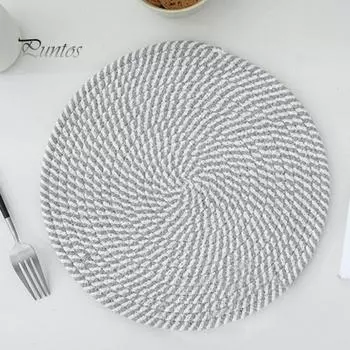 Подставка под горячее из хлопковой веревки диаметром 30 см, термостойкая, большая, в деревенском стиле, подставка под миску для горячих блюд, декор кухонного стола коричневый