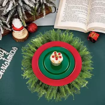 Подставка под кедр из искусственного дерева Yousheng с густыми ветками, многоразовая, термостойкая, для праздничного стола на День благодарения, для рождественской вечеринки, для украшения стола, круглая, с зеленью 38cm