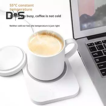 Подставка под кофейную кружку с постоянным подогревом и функцией автоматического отключения на 10 часов, водонепроницаемая, с USB-разъемом, портативная, электрическая, интеллектуальная, для подогрева чашек чёрный