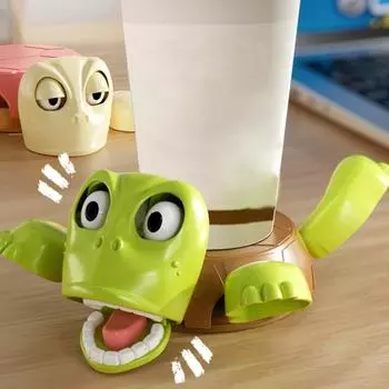Подставка под кричащую черепаху с подвижными глазами и конечностями, устойчивая к ожогам, подставка для чашки, украшение для кухонной столешницы, держатель для кофейной кружки светло-зеленый