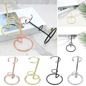 Подставка под кристалл скипетр, креативная шестиугольная подставка под кристалл, украшение для палочки в стиле ретро C8C5 silvery-1pcs