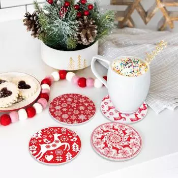 Подставка под напитки на рождество в виде оленя, праздничная подставка под напитки в виде животных, подарок в виде тайного Санты, рождественский подарок для нее